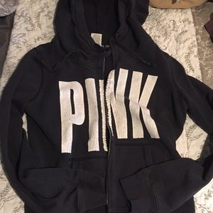Pink faded zip up hoodie